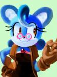 anthro blue_body blue_fur clothed clothing eyewear female fur glasses gloves green_background handwear orange_eyes simple_background solo topwear vest knockabiller archie_comics sega sonic_the_hedgehog_(archie) sonic_the_hedgehog_(comics) sonic_the_hedgehog_(series) relic_the_pika lagomorph mammal pika 2014 3:4 hi_res