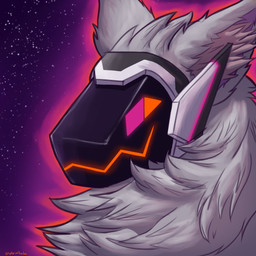 fur grey_body grey_fur machine male solo gabrielhaha dusk_(dusk_1984) protogen 1:1 absurd_res hi_res