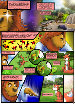 anthro biblical black_nose chest_tuft claws clothed clothed_anthro clothed_male clothing cosmic_background feral finger_claws fingers fur glowing glowing_eyes grass humanoid_hands landscape male mane multicolored_body multicolored_fur narration outside page_number plant red_body red_fur red_mane robe smile solo space tail tan_body tan_fur text text_box tuft two_tone_body two_tone_fur water white_body white_fur juanonyx bible disney robin_hood_(disney) god_(christianity) king_richard canid canine common_hippopotamus deer deity felid fox hippopotamid lion mammal moose new_world_deer pantherine red_fox reptile scalie true_fox turtle 2024 comic english_text hi_res