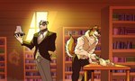 anthro butler cleaning library male male/male male_anthro thekinkybear absurd_res hi_res