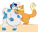 anthro belly belly_expansion belly_inflation duo expansion inflated_belly inflation inflation_fetish interspecies kiss_on_lips kissing liquid_inflation male male/male navel overweight overweight_anthro overweight_male pokephilia puffkiss short_stack water water_inflation rabidraccoon nintendo pokemon wintie buizel canid canine canis domestic_dog generation_4_pokemon husky hybrid mammal nordic_sled_dog pokemon_(species) spitz wolf