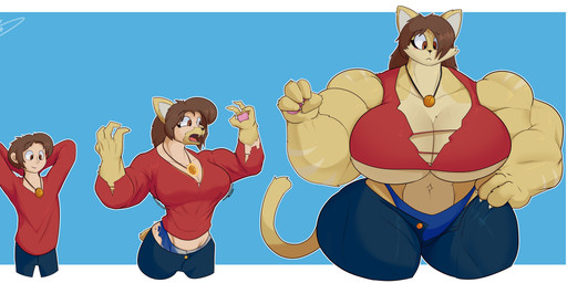 anthro basic_sequence big_breasts big_muscles body_size_growth breast_expansion breast_growth breasts clothing expansion female gender_transformation growth huge_breasts huge_muscles huge_thighs hyper hyper_muscles jewelry linear_sequence looking_at_self male mtf_transformation muscle_growth muscular muscular_anthro muscular_arms muscular_female muscular_legs muscular_thighs necklace size_transformation thick_thighs three_frame_sequence torn_clothing transformation transformation_sequence transformative_necklace dreamerknight mewizardd felid feline mammal absurd_res hi_res sequence