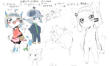 accessory anthro bag blue_highlights blush bodily_fluids boots bottomwear bow_ribbon bracelet breasts clothed clothing drooling duo fangs female footwear furgonomics genitals grey_hair hair hair_accessory hairband hairpin hat headgear headwear highlights_(coloring) jacket jewelry loli looking_at_viewer navel nipples nude one_eye_closed pants ribbons saliva shirt shoes skirt small_breasts smile solo_focus sparkles sparkling_eyes sweat tail tail_accessory tail_bow tail_ribbon tank_top teeth text topwear vulva white_body wink young young_anthro young_female doneru tany_(doneru) bamfear felid feline mammal hi_res japanese_text sketch translation_request