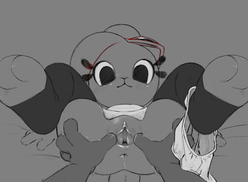3_toes 4_fingers anthro anthro_on_anthro anus black_eyes black_toeless_stockings butt clothed clothing clothing_around_one_leg dress duo eyelashes eyewear faceless_character faceless_male feet female female_anthro female_focus fingers first_person_view genitals glistening glistening_anus glistening_clitoris glistening_genitalia glistening_vulva grey_background humanoid_genitalia humanoid_vulva looking_at_viewer lying male male/female male_anthro male_pov mostly_offscreen_male on_back panties panties_around_one_leg panties_down partially_clothed scut_tail short_tail simple_background smile solo_focus spread_vulva spreading sunglasses tail toeless_legwear toeless_stockings toes underwear underwear_around_one_leg underwear_down vulva white_clothing white_dress white_panties white_underwear young young_anthro young_female gaturo bonita_(gaturo) marte_(gaturo) domestic_cat felid feline felis lagomorph leporid mammal rabbit 2024 digital_drawing_(artwork) digital_media_(artwork)