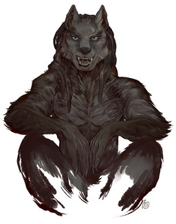 athletic athletic_male bedroom_eyes blue_eyes claws dreadlocks fangs half-closed_eyes male narrowed_eyes seductive simple_background sitting solo teeth tongue tongue_out harag mythology canid canine mammal mythological_canine mythological_creature werecanid werecanine werecreature werewolf 2015