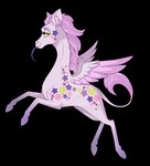 blue_eyes closed_smile deviantart_logo eyelashes feathered_wings feathers female feral glistening glistening_eyes looking_at_viewer mane markings mouth_closed pink_body pink_mane pink_wings purple_tongue side_view smile solo star_(marking) tail tail_tuft tongue tongue_out tuft wings milk-jug deviantart mythology equid equine giraffe giraffid hybrid mammal mythological_creature mythological_equine pegasus alpha_channel watermark