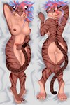 anthro balls breasts butt dakimakura genitals gynomorph intersex nipples pawpads paws penis piercing presenting presenting_breasts presenting_hindquarters shy solo timid hazed01 bree_mak_(bree) felid mammal pantherine tiger 2:3 dakimakura_design hi_res