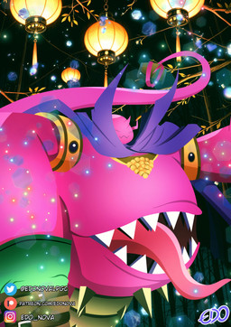 anthro armlet belly belly_mouth cape clothing lamp lantern male overweight pink_body pupils sharp_teeth slit_pupils smile solo sparkles teeth edonova bandai_namco digimon bacchusmon digimon_(species) monster hi_res