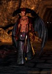 black_bottomwear black_clothing black_wings bottomwear clothed clothing holding_object horn male partially_clothed red_body solo text topless wings asdwefr5508058 orphael_(asdwefr5508058) demon humanoid 2021 3d_(artwork) absurd_res digital_media_(artwork) hi_res url