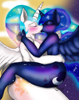 2013 anthro anthrofied blue_fur blue_hair cutie_mark duo equine eyes_closed female friendship_is_magic fur hair holding horn horse incest kissing lesbian mammal multi-colored_hair my_little_pony princess_celestia_(mlp) princess_luna_(mlp) sibling sisters suirano white_fur winged_unicorn wings
Rating: Questionable
Score: 29
User: lemongrab
Date: November 07, 2013