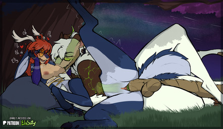 anthro anthro_on_taur anthro_penetrating anthro_penetrating_female anthro_penetrating_taur areola balls biped blush breast_play breast_suck breasts clothed clothed_female clothed_taur clothing duo erection exposed_breasts eyewear female female_on_anthro female_penetrated fingers fur genitals glasses hair horn lying male male/female male_on_taur male_penetrating male_penetrating_female male_penetrating_taur nipples nude nude_anthro nude_male on_side penetration penile penile_penetration penis penis_in_vagina sex spread_legs spreading sucking tail taur_penetrated vaginal vaginal_penetration vulva spiritelin astrid_(psychorodent) elin_(psychorodent) snatyr taur 2025 digital_drawing_(artwork) digital_media_(artwork) hi_res