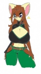 anthro belt big_breasts breasts cleavage clothed clothing ear_jewelry ear_piercing eyewear female glasses huge_breasts jewelry nerd piercing pokeball pokemorph simple_background solo standard_pokeball triforce triforce_piercing white_background tora-chan milkjunkie nintendo pokemon the_legend_of_zelda milkette mammal mouse murid murine rodent