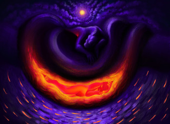 anthro apode cloud endosoma female floppy_ears genitals glowing legless nude paws safe_vore serpentine sleeping vore vulva warm x-ray_view ink-the-artist draconcopode lagomorph leporid mammal naga rabbit 2025 hi_res
