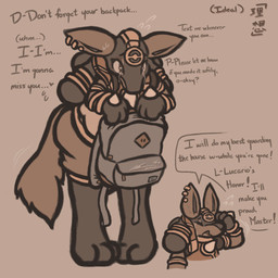 ambiguous_gender anthro backpack bodily_fluids clothing dialogue ear_piercing ear_ring ears_down ears_up eyes_closed gesture holding_object holowear_(pokemon) looking_up open_mouth piercing pivoted_ears ring_piercing sad salute simple_background solo standing sweat sweatdrop tears text kochapatsu among_us_eyes nintendo pokemon pokemon_unite ruins_style_lucario generation_4_pokemon lucario pokemon_(species) 1:1 2022 english_text hi_res monochrome