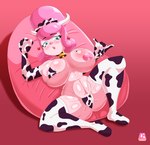 animal_print animal_print_bikini anthro bell big_breasts big_butt bikini blue_eyes breasts butt clothing cow_print cow_print_bikini female hair nipples pattern_bikini pattern_clothing pattern_swimwear pink_hair pink_nipples pose solo swimwear two-piece_swimsuit cranebear clement_diana_mia domestic_pig mammal suid suine sus_(pig) absurd_res hi_res pinup