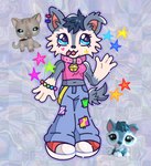 2000s_theme alternate_form alternative_fashion anthro anthrofied bell bell_collar big_feet big_hands blue_eyes bottomwear bracelet canid canine canis clothing collage_(artwork) collar crop_top cyberpop denim denim_bottomwear denim_clothing domestic_cat domestic_dog ear_piercing feet felid feline felis female footwear fur gloves_(marking) grey_body grey_fur hasbro heart_symbol hi_res husky j-fashion jeans jewelry littlest_pet_shop lps_2036 lps_468 mammal markings mixed_media navel nordic_sled_dog open_mouth open_smile pants phat_pants piercing real reference_image shirt shoes smile sneakers solo sparklemeatz spitz star tail tongue tongue_out topwear toy y2k_(fashion) y2k_(graphic_design)