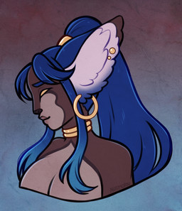 accessory ear_piercing ear_ring female hairless humanoid_face piercing ring_piercing solo wellbredkitsune domestic_cat felid feline felis hairless_cat humanoid mammal sphynx_(cat) bust_portrait hi_res portrait