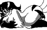 anthro badger black_and_white breasts digital_media_(artwork) female low_res mammal mandi_(touchmybadger) mitti monochrome mustelid musteline nipples nude oekaki overweight overweight_anthro overweight_female pixel_(artwork) simple_background solo source_request tail thumbnail white_background
