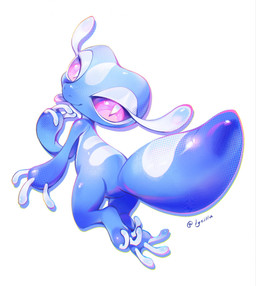 ambiguous_gender anthro big_tail blue_body blue_skin butt eyelashes huge_tail looking_at_viewer markings purple_eyes semi-anthro simple_background solo striped_markings stripes tail tongue tongue_out lycillu nintendo pokemon pokemon_winds_and_waves gecqua generation_10_pokemon lizard pokemon_(species) reptile scalie 2026 hi_res signature