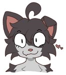 anthro arm_tuft bent_ear cheek_tuft eyelashes facial_tuft female fluffy fluffy_shoulders fur grey_body grey_fur heart_symbol looking_at_viewer owo pupils shoulder_tuft small_pupils solo toony tuft white_body white_fur fidelbon pablo_(jabaox) domestic_cat felid felidae feline felis mammal 2025 bust_portrait colored low_res portrait shaded male_(lore)