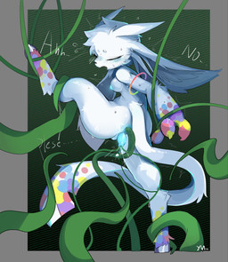 3_fingers anal anal_penetration anus areola begging blue_areola blue_genitals blue_nipples blue_vulva blushlines bodily_fluids bound butt claws exposed_ovaries eyes_closed fingers fur genital_fluids genital_torture genitals glowing glowing_genitalia glowing_nipples glowing_vulva hooves long_ears long_tail looking_pleasured multicolored_body nipples nude open_mouth ovaries penetration plant prolapse rear_view restrained restrained_by_tentacles sex shaking simple_background spread_legs spreading suspension sweat sweatdrop tail tears tentacle_in_ass tentacle_in_vagina tentacle_penetration tentacle_sex tentacles text trembling unguligrade vaginal vaginal_fluids vaginal_penetration vaginal_prolapse vines vulva white_body white_fur white_tail yuanmin microsoft ori_(series) xbox_game_studios guardian_spirit 2025 english_text hi_res