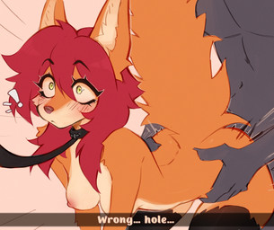 all_fours ambiguous_penetration anthro anthro_focus anthro_penetrated arched_back areola arm_support bent_over big_butt blush breasts butt clothing collar doggystyle duo ears_up exclamation_point faceless_character faceless_male female female_anthro female_focus female_penetrated first_person_view forward_arm_support from_behind_position fur grabbing_from_behind hair hanging_breasts hip_grab leash leashing_pov legwear male male/female male_penetrating male_penetrating_female mostly_nude nipples obscured_penetration obscured_sex orange_body orange_fur penetration pupils red_hair sex small_pupils solo_focus surprised tail text thigh_highs three-quarter_view thrust_lines thrusting waist_grab white_body white_fur wide_eyed wrong_hole amarihel cassie_(amarihel) canid canine fox mammal 2026 digital_media_(artwork) english_text hi_res