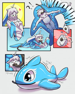 anthro bdsm bondage bound chastity_cage chastity_device controller encasement flat_chastity_cage latex_bondage male metal_chastity_cage pool_toy pool_toy_suit remote_control solo trapped wearing_chastity_cage wearing_chastity_device alsif_santoso bobbie_(bobbiethebunny) lagomorph leporid mammal rabbit 2025 comic digital_drawing_(artwork) digital_media_(artwork) english_description hi_res