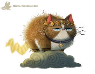 ambiguous_gender blue_eyes brown_body brown_fur cloud collar feral fur grumpy laurel_wreath simple_background solo water whiskers white_background white_body white_fur piper_thibodeau european_mythology greek_mythology mythology zeus deity domestic_cat felid feline felis mammal digital_media_(artwork) digital_painting_(artwork) painting_(artwork) male_(lore)