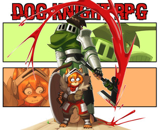 5_fingers 5_toes anthro armor axe back_to_back blood blood_on_weapon blood_splatter bodily_fluids bottomwear brown_body brown_fur brown_hair clothed clothing colored_nails duo feet female fingers frown fur fur_trim hair handwear headgear helmet larger_female long_hair looking_back looking_down melee_weapon nails orange_body orange_eyes orange_fur shield shirt short_hair size_difference smaller_female standing text toes topwear weapon lyuka dog_knight_rpg maci_(ceehaz) rory_(ceehaz) canid canine canis dobermann domestic_dog mammal pinscher pomeranian spitz digital_media_(artwork) english_text hi_res