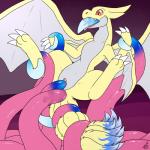 1:1 abdominal_bulge all_the_way_through anal anal_penetration anal_threading auro_vee canid canine claws consentacles dragon fan_character female feral generation_1_pokemon generation_6_pokemon genitals hi_res hybrid hybrid_pokemon mammal mega_charizard mega_charizard_y mega_evolution membrane_(anatomy) membranous_wings multi_tail mythological_creature mythological_scalie mythology neck_bulge ninetales nintendo open_mouth penetration pokemon pokemon_(species) pussy red_eyes scalie sex shikaro simple_background solo suspension tail tail_pull teeth tentacle_penetration tentacles threaded_by_tentacle tongue vaginal vaginal_penetration wings