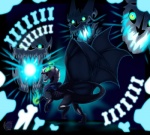 alternate_species angry black_body black_skin blue_eyes bone claws dragonification dragonified feral fight fire fur green_eyes horn male open_mouth sharp_teeth skeleton solo tail teeth telekinesis white_body white_fur wings criexthedragon_(artist) european_mythology mythology undertale undertale_(series) gaster_blaster sans_(undertale) animated_skeleton dragon mammal mythological_creature mythological_scalie scalie undead western_dragon watermark