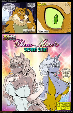 anthro bedding big_breasts blanket breasts cellphone clothed clothing electronics eyes_closed female fur green_eyes green_sclera group hair horn lingerie male muscular muscular_anthro muscular_male open_mouth phone shirt small_waist speech_bubble striped_body striped_fur stripes teeth text topwear trio wide_hips viroveteruscy black_circus chinese_zodiac mythology year_of_the_horse goldee_mcintyre samuel_sinclair silva_mcintyre canid canine canis equid equine felid hybrid mammal mythological_creature mythological_equine pantherine tiger unicorn wolf 2026 absurd_res comic digital_media_(artwork) english_text hi_res