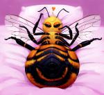 antennae_(anatomy) arthropod arthropod_abdomen bed bee female feral furniture heart_symbol hi_res hymenopteran insect insect_wings markings mataknight mole_(marking) outta_sync pillow presenting scarf solo wings