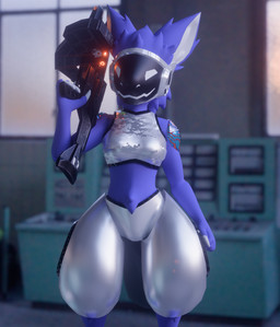 ambiguous_gender anthro blurred_background gun huge_hips machine ranged_weapon solo thick_thighs weapon wide_hips malikproto nukude_(modeler) half-life valve akis_(akis_proto) protogen 3d_(artwork) blender_(artwork) digital_media_(artwork) hi_res