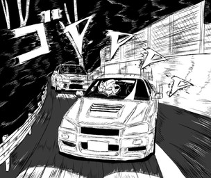 anthro car character_outline drifting driving duo female male manga_style motion_lines neutral_expression race race_car racing road text vehicle ultimateshadow idw_publishing nissan nissan_gt-r sega sonic_the_hedgehog_(comics) sonic_the_hedgehog_(idw) sonic_the_hedgehog_(series) lanolin_the_sheep_(sonic) shadow_the_hedgehog bovid caprine eulipotyphlan hedgehog mammal sheep hi_res japanese_text monochrome