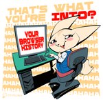 anthro blush blush_stickers browser_history computer desk dialogue electronics female fur furniture humor kink_shaming laugh laughing_at_viewer looking_at_viewer solo table tan_body tan_fur text superfrenzyhare aggretsuko sanrio fenneko canid canine fennec_fox fox mammal true_fox 2024 english_text meme