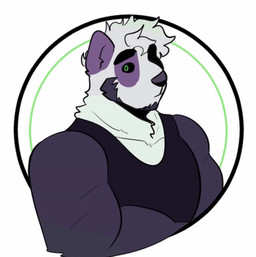 abstract_background anthro black_clothing black_eyebrows black_shirt black_tank_top black_topwear blush clothed clothed_anthro clothed_male clothing eyebrows fur green_eyes hair looking_at_viewer male multicolored_body multicolored_fur purple_body purple_fur shirt smile solo tank_top topwear two_tone_body two_tone_fur white_body white_fur white_hair melaisen alvin_(melaisen) bear demon giant_panda mammal 2_frame_animation animated half-length_portrait low_res portrait