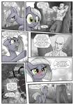 2016 angry anon arthropod bald bare_chest blood blush bodily_fluids centipede clothed clothing comic cutie_mark dialogue earth_pony english_text equid equine female feral friendship_is_magic fur grey_body grey_fur grey_hair hair hasbro hi_res horse human limestone_pie_(mlp) male mammal monochrome monster muscular muscular_male my_little_pony myriapod open_mouth pencils_(artist) plant pony rock scrunchy_face tears text tree tsundere yellow_eyes
