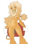 anthro cartoon_meat ear_piercing female fluffy hair mane mane_hair nude piercing solo tail momorodent durga_(momorodent) felid lion mammal pantherine 3:4