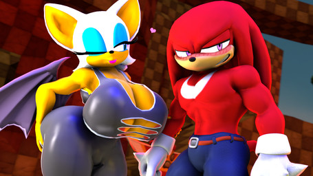 annoyed anthro areola areola_slip arm_grab big_breasts big_butt blowing_kiss blush breasts butt clothing duo female hand_on_butt heart_symbol huge_breasts male membrane_(anatomy) membranous_wings muscular muscular_male one_eye_closed thick_thighs torn_clothing wings rocketspuff kabalmystic_(modeler) sega sonic_the_hedgehog_(series) knuckles_the_echidna rouge_the_bat bat echidna mammal monotreme 16:9 3d_(artwork) digital_media_(artwork) hi_res widescreen