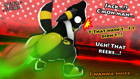 anime_eyes anthro ball basketball_(ball) big_butt black_clothing black_footwear black_jacket black_shoes black_topwear bottom_heavy bottomwear butt butt_focus clothing curvy_figure embarrassed fart fart_fetish footwear huge_thighs jacket male motion_blur motion_lines red_sclera shocked shoes shorts solo tail text thick_thighs topwear twerking yellow_bottomwear yellow_clothing yellow_shorts n30nc0r3 nintendo pokemon jack_(imdajasperbaby) eeveelution generation_2_pokemon pokemon_(species) umbreon 16:9 3d_(artwork) digital_media_(artwork) source_filmmaker_(artwork) widescreen