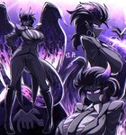 abstract_background alternate_species big_breasts black_hair boots bottomwear breasts clothed clothing collared_shirt dress_shirt ear_piercing ear_ring eyebrows eyelashes female footwear frown fully_clothed hair horn humanoidized jacket knee_boots knee_highs legwear looking_at_viewer membrane_(anatomy) membranous_wings multiple_poses necktie pants piercing pose purple_sclera ring_piercing shirt shoes short_hair solo standing suit tail topwear white_eyes wings zzzhadozzz microsoft minecraft mojang mythology xbox_game_studios jean_(minecraft) animal_humanoid dragon dragon_humanoid ender_dragon humanoid mythological_creature mythological_scalie scalie 2022 absurd_res hi_res