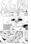 2021 ambiguous_gender comic dialogue eeveelution generation_1_pokemon generation_4_pokemon grass hi_res hollow_tree japanese_text leafeon monochrome nintendo plant pokemon pokemon_(species) tail text translated tree vaporeon yamatokuroko965