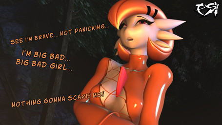 breasts clothing dialogue female forest hair latex latex_clothing multicolored_body night orange_body orange_hair orange_latex plant red_eyes small_breasts solo text tree two_tone_body white_body psikokinetic warfaremachine_(modeler) nintendo pokemon aki_(psikokinetic) gardevoir generation_3_pokemon humanoid pokemon_(species) 16:9 2024 3d_(artwork) 4k absurd_res digital_media_(artwork) english_text hi_res source_filmmaker_(artwork) widescreen