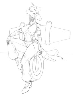 aircraft airplane anthro back_wings bottomwear breasts clothed clothing cockpit curvy_figure female footwear hat headgear headwear high_heels jet jet_engine jewelry legwear machine metallic_body necklace not_furry pants shoes simple_background sitting smile solo tail tire topless topless_anthro topless_female vehicle white_background wings ndragon3 aeromorph living_aircraft living_machine living_vehicle robot 3:4 hi_res monochrome sketch
