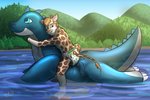 animal_pool_toy anthro caustics clean_diaper clothed clothing diaper duo foot_in_water foot_over_edge hug hugging_another hugging_from_behind inflatable inflatable_ride inflatable_support lake leg_over_edge looking_at_viewer looking_back male male/male mountain on_pool_toy over_edge partially_submerged pattern_diaper plant pool_toy pull-ups_(diaper) tree water wearing_diaper airwolf1987 alex_(zoran) skipper(zoran) dinosaur giraffe giraffid inanimate_object mammal prehistoric_species reptile scalie 3:2 hi_res