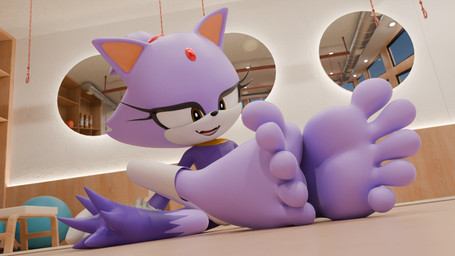 5_toes anthro barefoot feet female foot_focus humanoid_feet looking_down plantigrade purple_body sitting solo toes livevil027 sega sonic_the_hedgehog_(series) blaze_the_cat felid feline mammal 16:9 3d_(artwork) digital_media_(artwork) hi_res widescreen