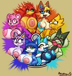 anthro beak big_breasts blue_eyes blue_nipples blush breast_size_difference breasts color_wheel eyewear female glasses green_eyes group holding_breast looking_at_viewer machine nipples orange_nipples pink_eyes pink_nipples tongue tongue_out arturfox animal_crossing banjo-kazooie color_wheel_challenge deltarune epic_games fortnite nintendo pokemon rareware sega sonic_the_hedgehog_(series) star_fox undertale_(series) alphys audie_(animal_crossing) blaze_the_cat cuddle_team_leader kazooie krystal_(star_fox) tasque_manager android avian bear bird canid canine canis domestic_cat felid feline felis fox generation_6_pokemon generation_9_pokemon lizard mammal meowscarada pokemon_(species) reptile robot scalie wolf absurd_res hi_res