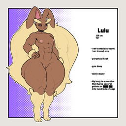 abs anthro anthrofied areola athletic athletic_female biceps big_butt biped black_sclera blep bottom_heavy breasts brown_body butt eyebrows female fingers flat_chested genitals huge_butt huge_thighs looking_at_viewer muscular muscular_anthro muscular_female muscular_thighs navel nipples nude pokemorph pupils serratus simple_background smile solo text thick_thighs tongue tongue_out vulva wide_hips freepancakes nintendo pokemon lulu_(eztarg3t) generation_4_pokemon lopunny pokemon_(species) 1:1 2025 absurd_res english_text hi_res model_sheet