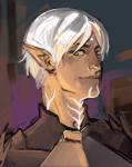 clothed clothing hair looking_at_viewer male markings not_furry solo melamoryblack bioware dragon_age electronic_arts fenris_(dragon_age) elf humanoid sketch